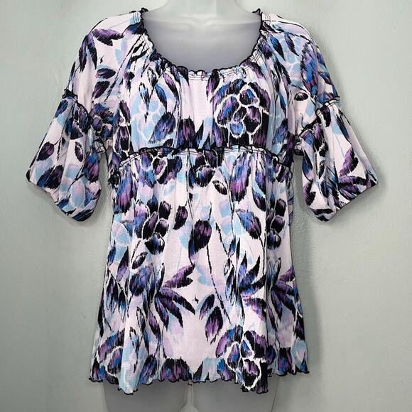 Axcess Size Large Pastel Mesh Babydoll Top Romantic Y2K Feminine Fairy Coquette - Picture 2 of 10